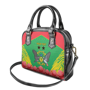 Personalized Afro Sao Tome and Principe Shoulder Handbag Coat Of Arms - African Pattern