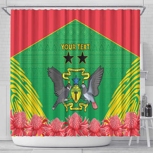 Personalized Afro Sao Tome and Principe Shower Curtain Coat Of Arms - African Pattern