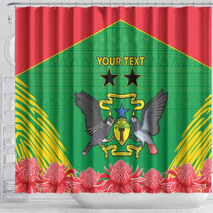 Personalized Afro Sao Tome and Principe Shower Curtain Coat Of Arms - African Pattern