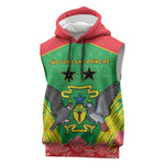 Personalized Afro Sao Tome and Principe Sleeveless Hoodie Coat Of Arms - African Pattern - African Pride