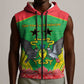 Personalized Afro Sao Tome and Principe Sleeveless Zip Hoodie Coat Of Arms - African Pattern - African Pride