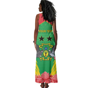 Personalized Afro Sao Tome and Principe Tank Maxi Dress Coat Of Arms - African Pattern