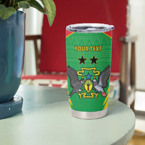 Personalized Afro Sao Tome and Principe Tumbler Cup Coat Of Arms - African Pattern