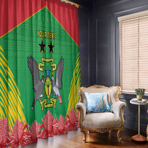 Personalized Afro Sao Tome and Principe Window Curtain Coat Of Arms - African Pattern