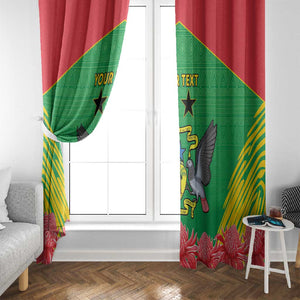 Personalized Afro Sao Tome and Principe Window Curtain Coat Of Arms - African Pattern