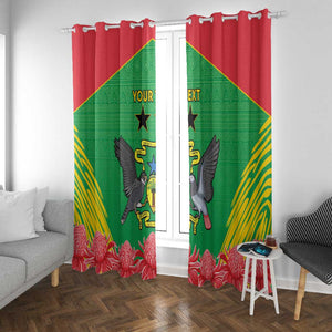 Personalized Afro Sao Tome and Principe Window Curtain Coat Of Arms - African Pattern