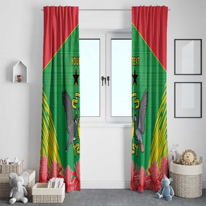 Personalized Afro Sao Tome and Principe Window Curtain Coat Of Arms - African Pattern