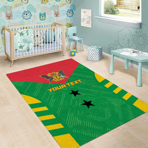 Sao Tome and Principe Football Custom Area Rug Sporty Style - Green Color