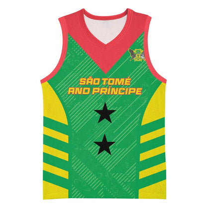 Sao Tome and Principe Football Custom Basketball Jersey Sporty Style - Green Color LT15