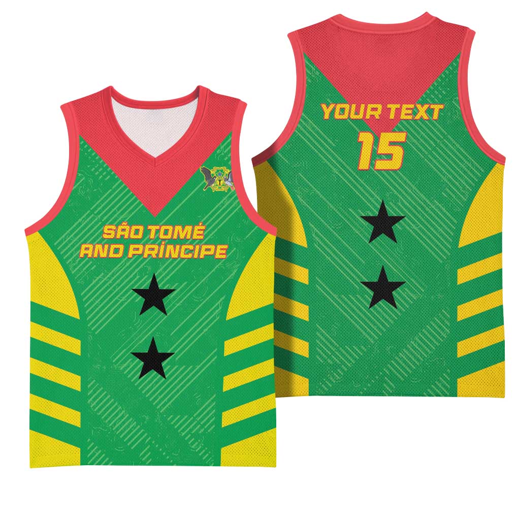 Sao Tome and Principe Football Custom Basketball Jersey Sporty Style - Green Color LT15