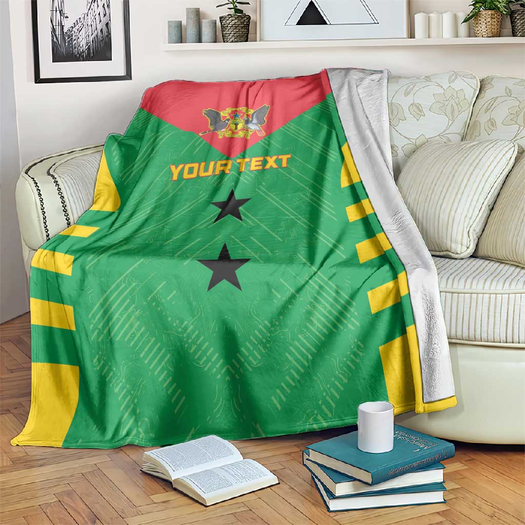 Sao Tome and Principe Football Custom Blanket Sporty Style - Green Color