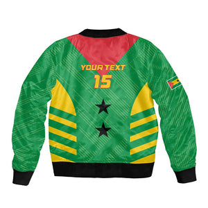 Sao Tome and Principe Football Custom Bomber Jacket Sporty Style - Green Color