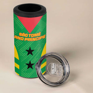 Sao Tome and Principe Football Custom 4 in 1 Can Cooler Tumbler Sporty Style - Green Color