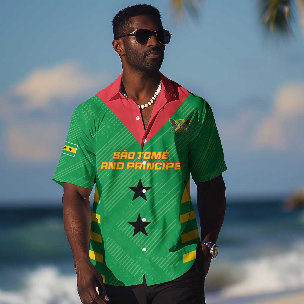 Sao Tome and Principe Football Custom Hawaiian Shirt Sporty Style - Green Color