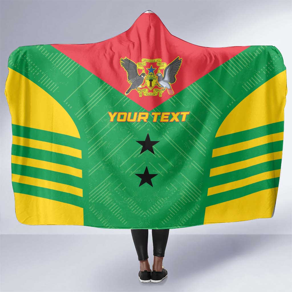 Sao Tome and Principe Football Custom Hooded Blanket Sporty Style - Green Color