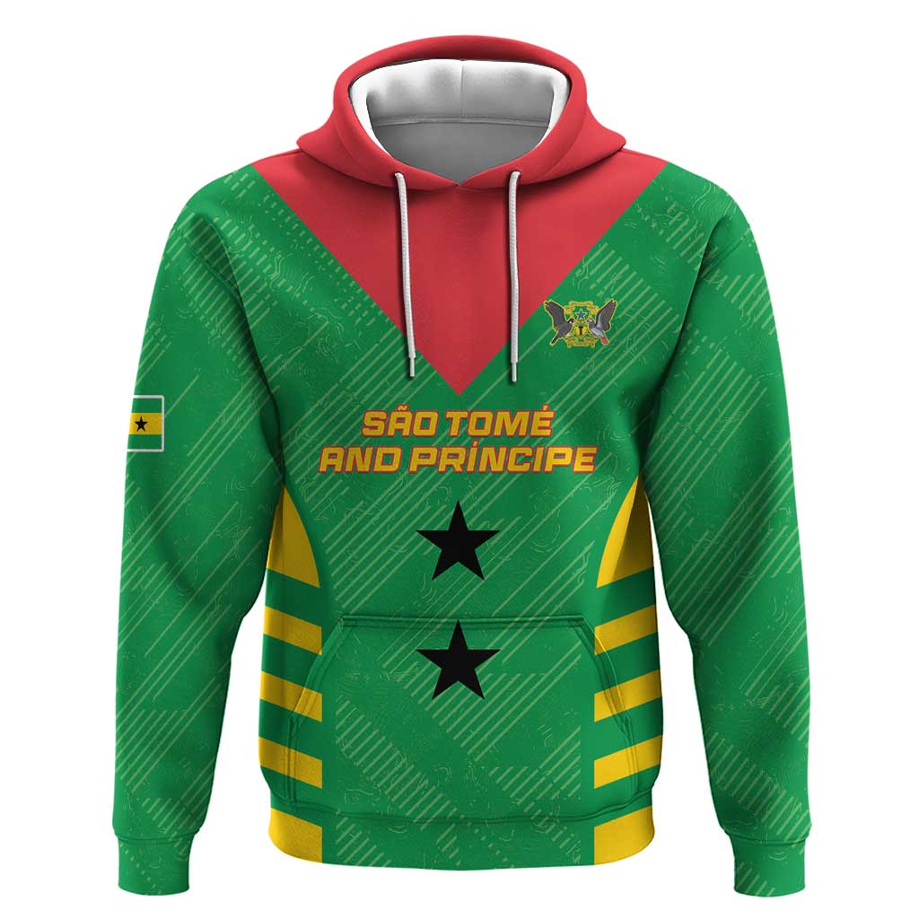 Sao Tome and Principe Football Custom Hoodie Sporty Style - Green Color