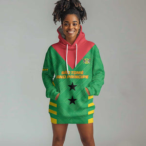 Sao Tome and Principe Football Custom Hoodie Dress Sporty Style - Green Color