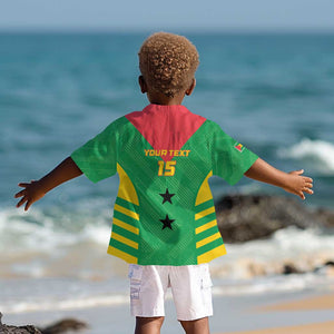 Sao Tome and Principe Football Custom Kid Hawaiian Shirt Sporty Style - Green Color