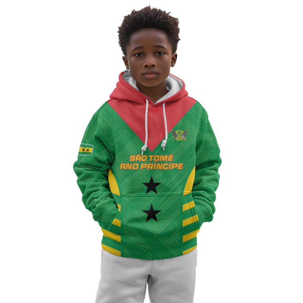 Sao Tome and Principe Football Custom Kid Hoodie Sporty Style - Green Color