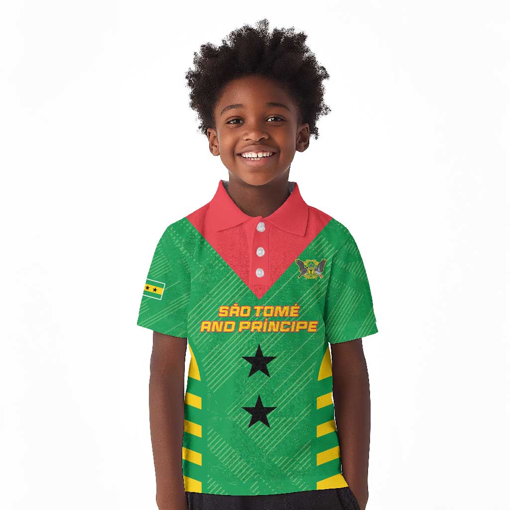 Sao Tome and Principe Football Custom Kid Polo Shirt Sporty Style - Green Color