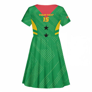 Sao Tome and Principe Football Custom Kid Short Sleeve Dress Sporty Style - Green Color