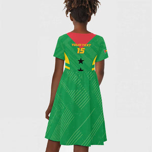 Sao Tome and Principe Football Custom Kid Short Sleeve Dress Sporty Style - Green Color