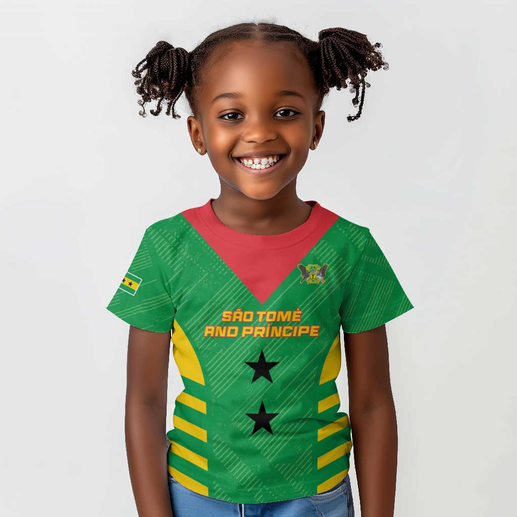 Sao Tome and Principe Football Custom Kid T shirt Sporty Style - Green Color