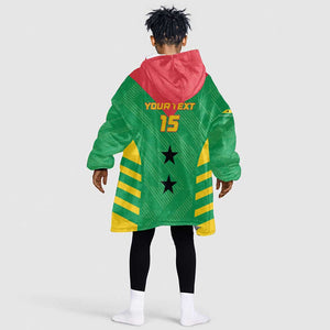 Sao Tome and Principe Football Custom Kid Wearable Blanket Hoodie Sporty Style - Green Color