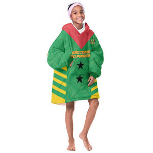 Sao Tome and Principe Football Custom Kid Wearable Blanket Hoodie Sporty Style - Green Color