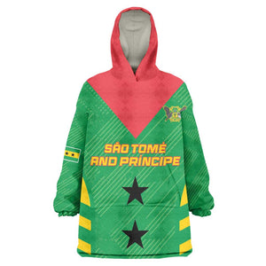 Sao Tome and Principe Football Custom Kid Wearable Blanket Hoodie Sporty Style - Green Color