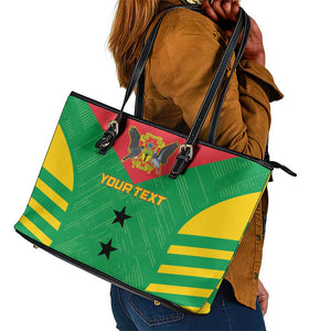 Sao Tome and Principe Football Custom Leather Tote Bag Sporty Style - Green Color