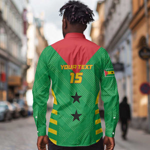 Sao Tome and Principe Football Custom Long Sleeve Button Shirt Sporty Style - Green Color