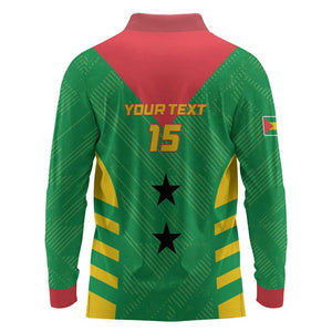 Sao Tome and Principe Football Custom Long Sleeve Polo Shirt Sporty Style - Green Color