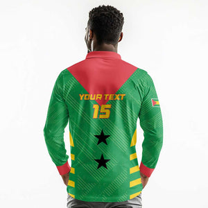 Sao Tome and Principe Football Custom Long Sleeve Polo Shirt Sporty Style - Green Color