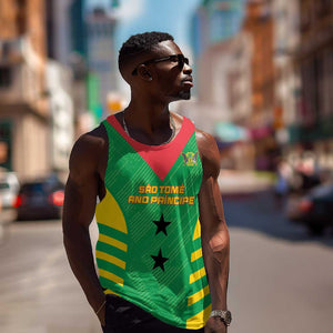 Sao Tome and Principe Football Custom Men Tank Top Sporty Style - Green Color