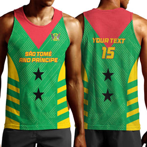 Sao Tome and Principe Football Custom Men Tank Top Sporty Style - Green Color