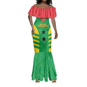 Sao Tome and Principe Football Custom Mermaid Dress Sporty Style - Green Color