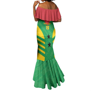 Sao Tome and Principe Football Custom Mermaid Dress Sporty Style - Green Color