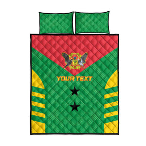 Sao Tome and Principe Football Custom Quilt Bed Set Sporty Style - Green Color