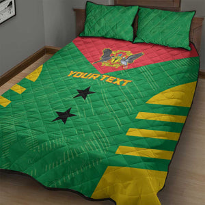 Sao Tome and Principe Football Custom Quilt Bed Set Sporty Style - Green Color