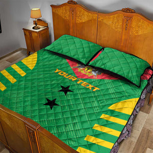 Sao Tome and Principe Football Custom Quilt Bed Set Sporty Style - Green Color