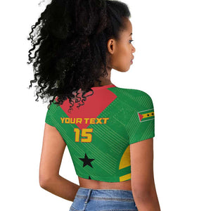 Sao Tome and Principe Football Custom Raglan Cropped T shirt Sporty Style - Green Color