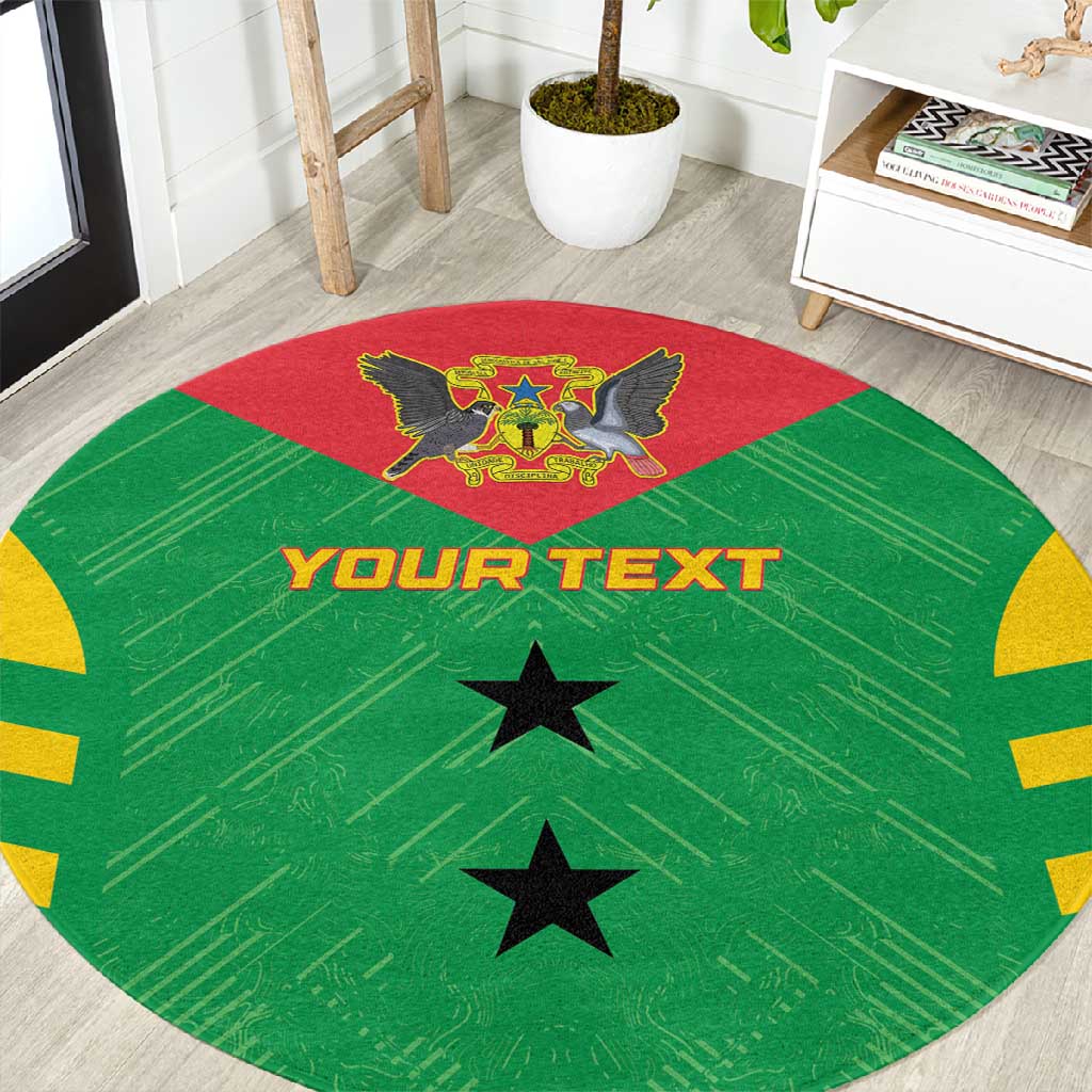 Sao Tome and Principe Football Custom Round Carpet Sporty Style - Green Color