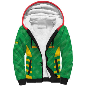 Sao Tome and Principe Football Custom Sherpa Hoodie Sporty Style - Green Color