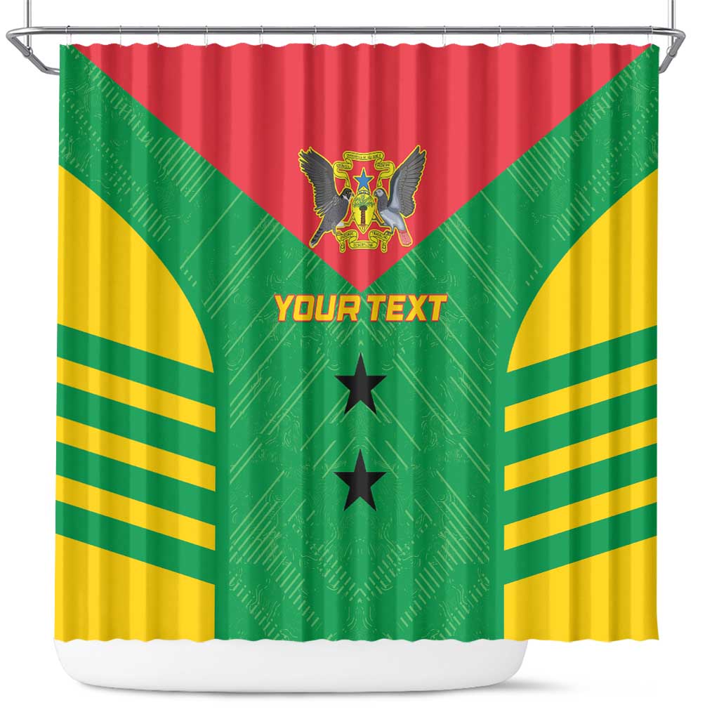 Sao Tome and Principe Football Custom Shower Curtain Sporty Style - Green Color