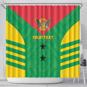 Sao Tome and Principe Football Custom Shower Curtain Sporty Style - Green Color