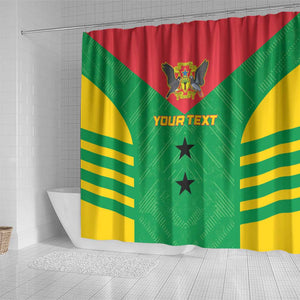 Sao Tome and Principe Football Custom Shower Curtain Sporty Style - Green Color