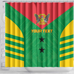 Sao Tome and Principe Football Custom Shower Curtain Sporty Style - Green Color