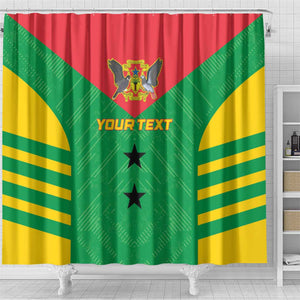 Sao Tome and Principe Football Custom Shower Curtain Sporty Style - Green Color