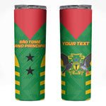 Sao Tome and Principe Football Custom Skinny Tumbler Sporty Style - Green Color